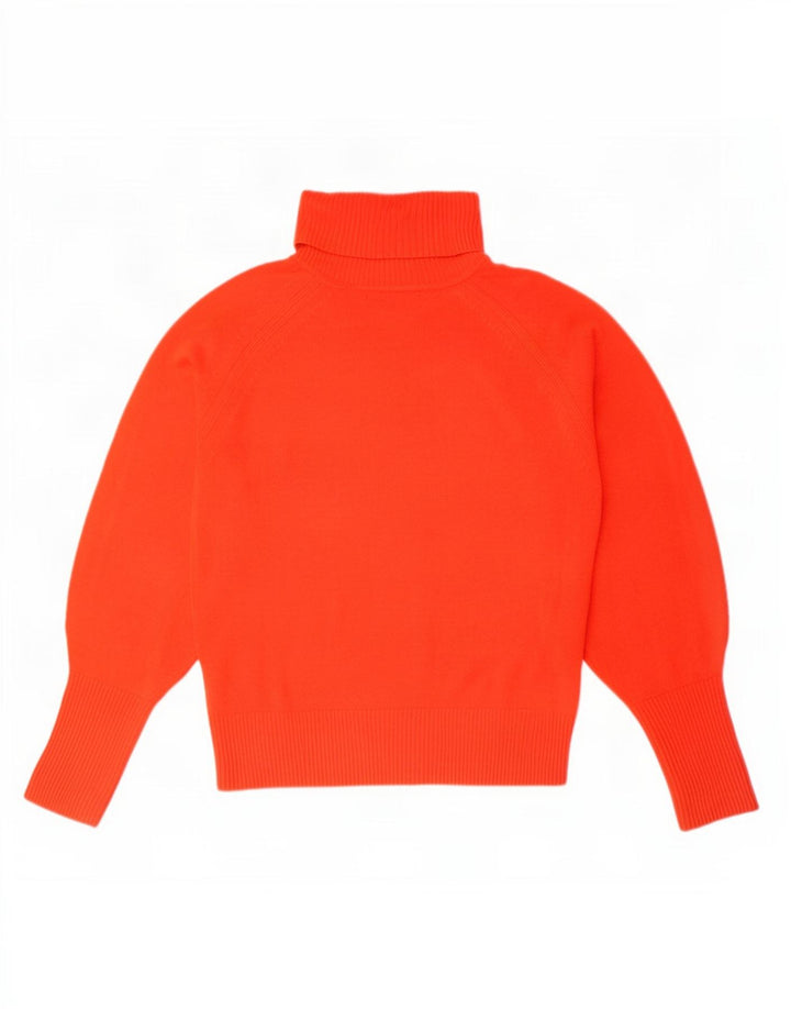 Maglione maglione a collo alto da donna Marks & Spencer UK 10 piccolo acrilico rosso