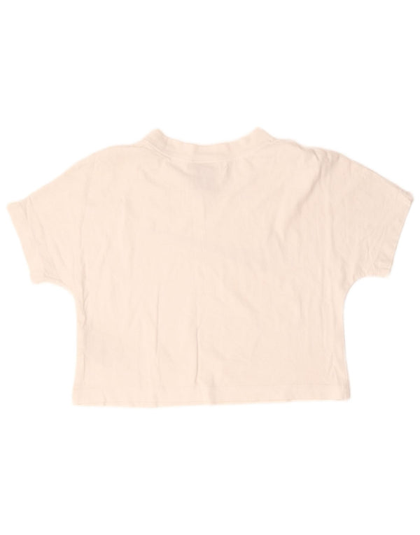 Nike - Maglietta corta da donna con grafica, taglia UK 10, piccola, in cotone bianco