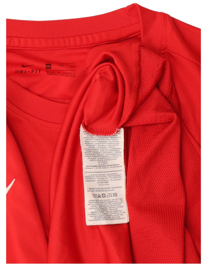 T-shirt Nike Dri Fit da uomo 2XL rossa in poliestere