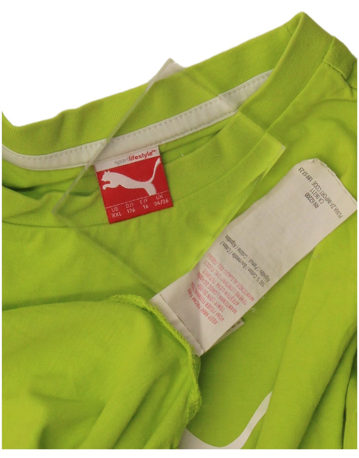 Maglietta grafica PUMA per ragazze 15-16 anni in cotone verde