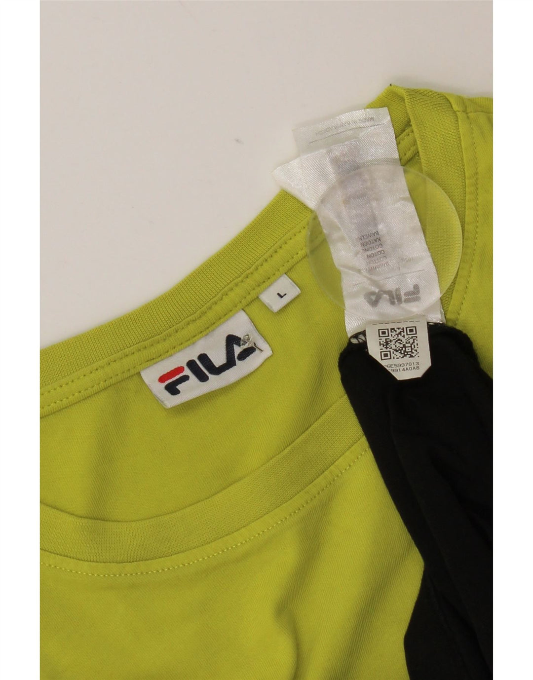 T-shirt Fila da uomo Top Large in cotone color block giallo