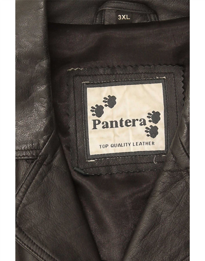 Cappotto in pelle da uomo Pantera UK 46 3XL Pelle nera