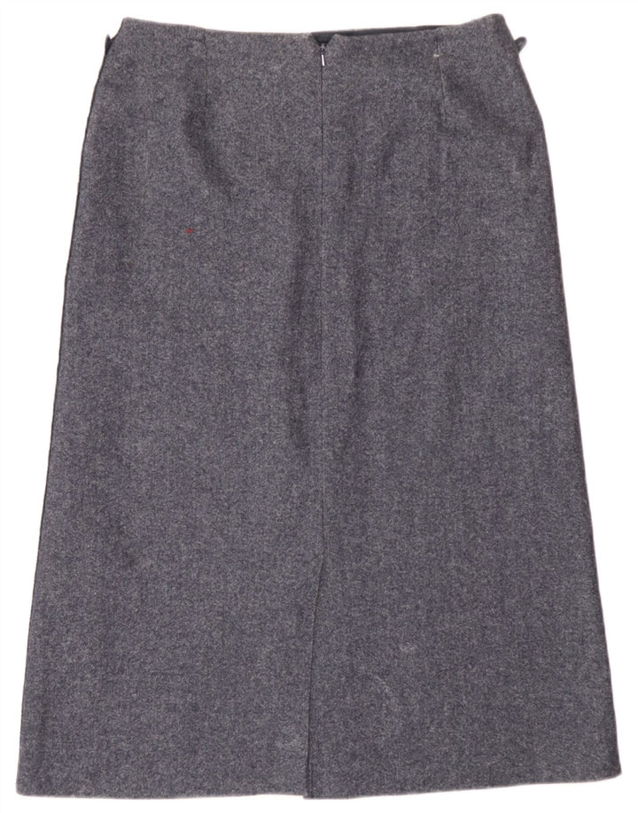 Gonna longuette da donna Marks & Spencer UK 14 media W30 lana blu navy