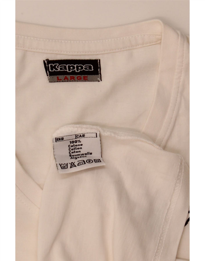 T-shirt da donna Kappa Top UK 16 grande cotone bianco