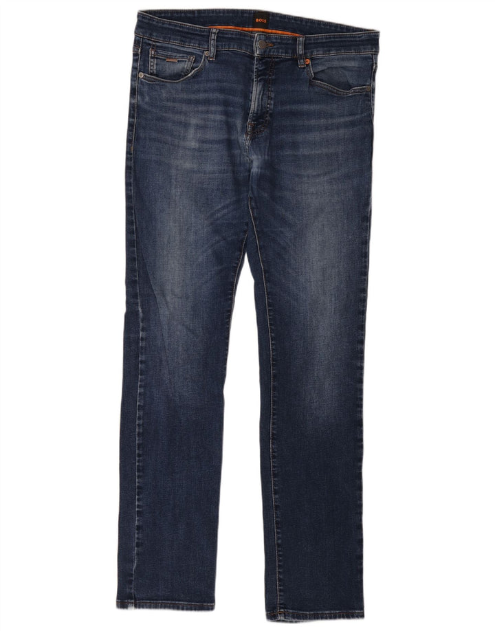 Jeans slim da uomo Hugo Boss W34 L34 cotone blu navy
