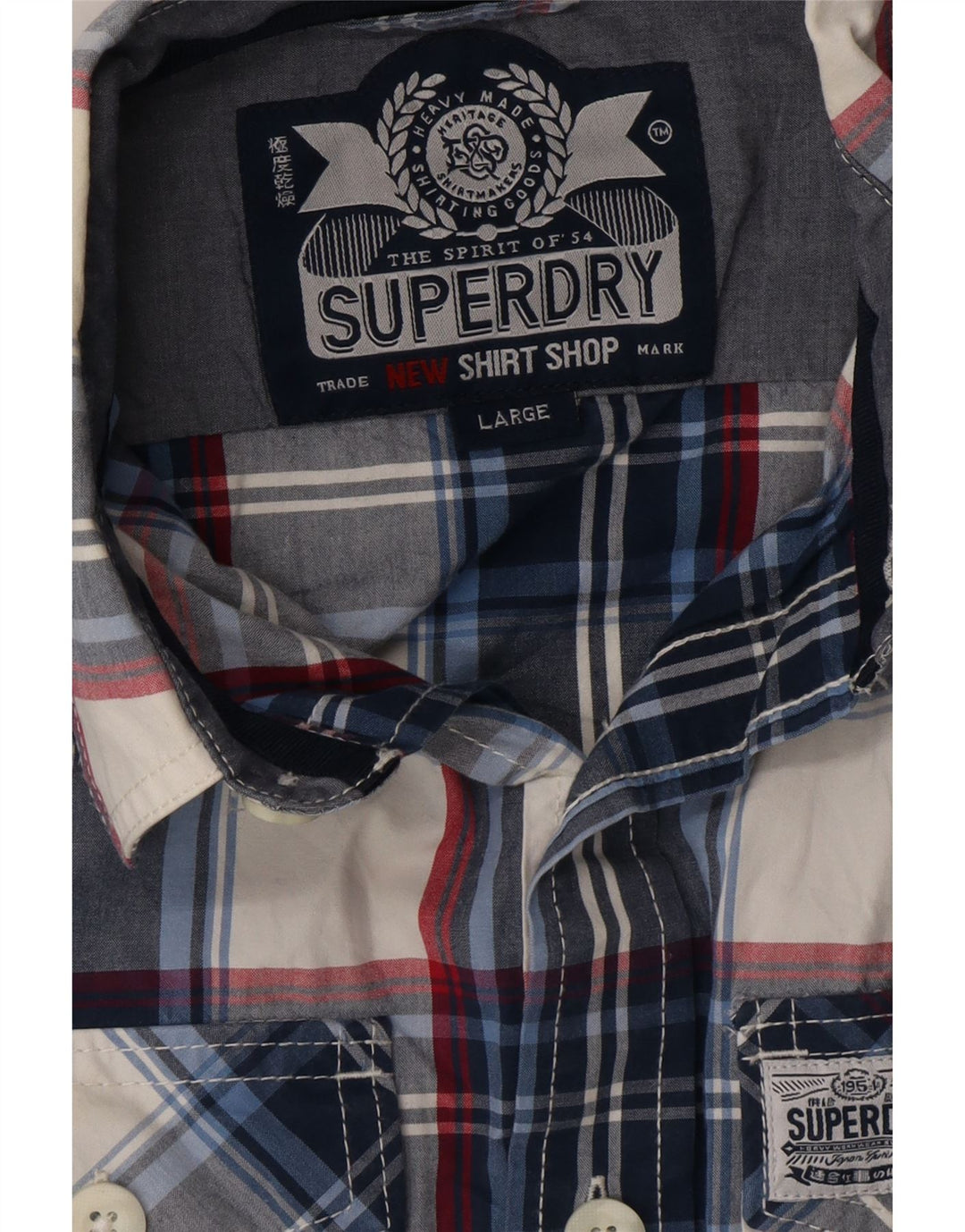 Camicia da uomo SUPERDRY a quadri grandi blu navy