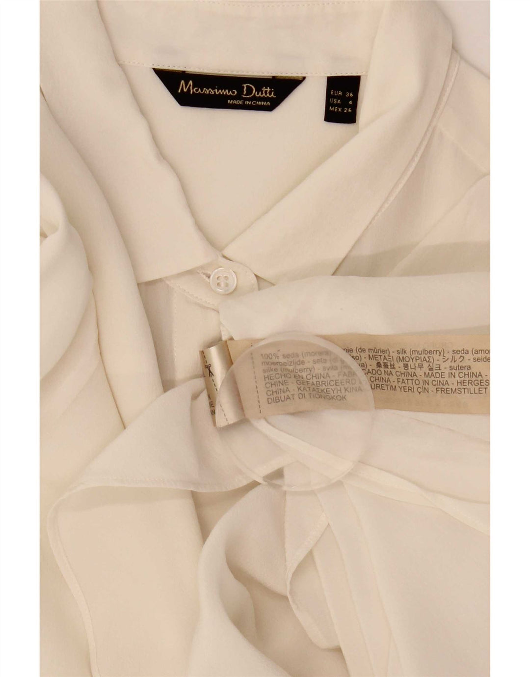 Camicetta camicia da donna Massimo Dutti EU 36 XS seta bianca