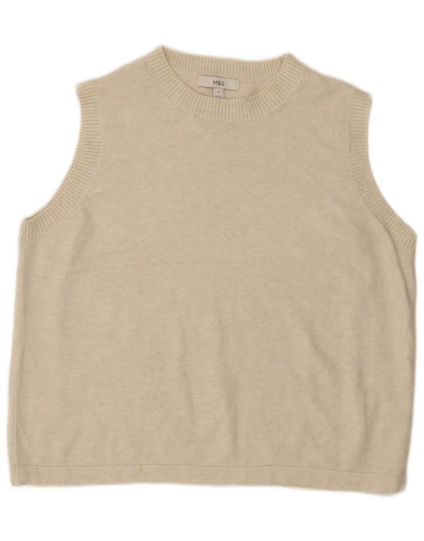 Canotta da donna Marks & Spencer UK 16 grande bianco sporco chiazzato