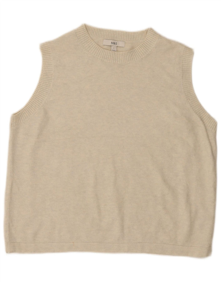 Canotta da donna Marks & Spencer UK 16 grande bianco sporco chiazzato