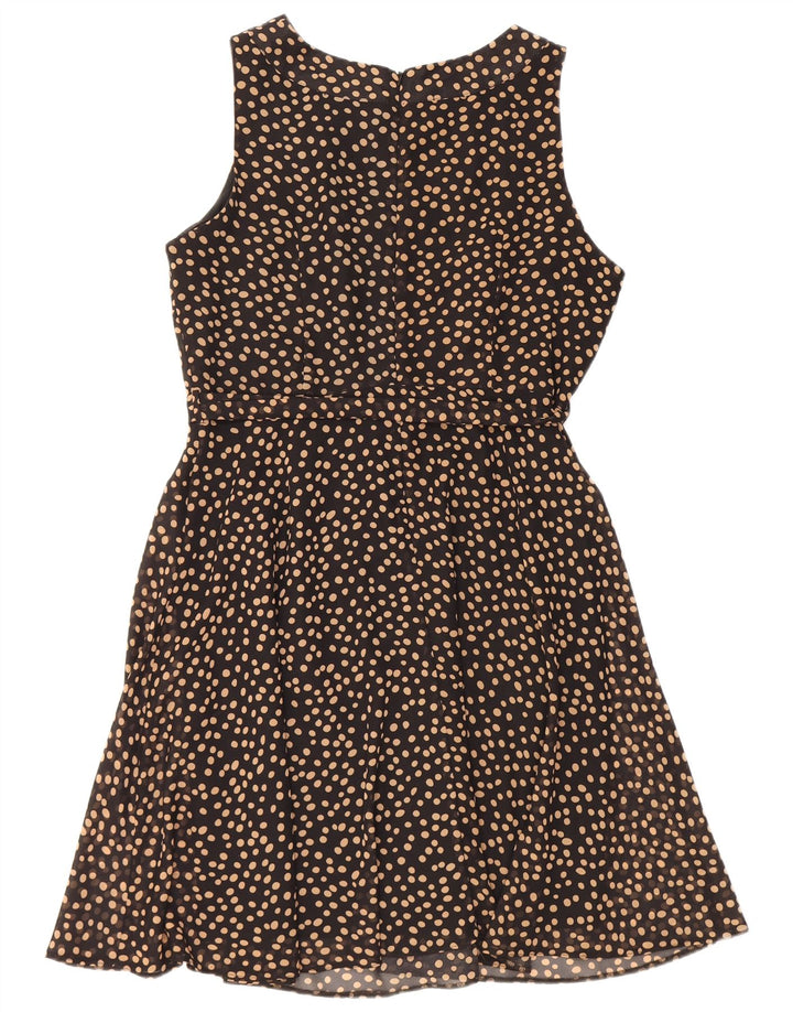 Abito a trapezio senza maniche da donna Wallis UK 16 Grande poliestere nero a pois