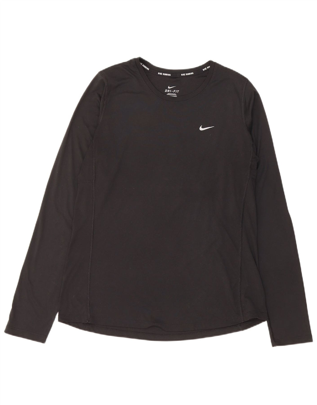 Top Nike Dri Fit da donna a maniche lunghe UK 14 Large Nero