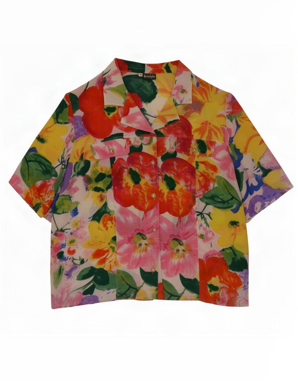 Camicia a maniche corte da donna Nostalghia IT 55 3XL Floreale multicolore
