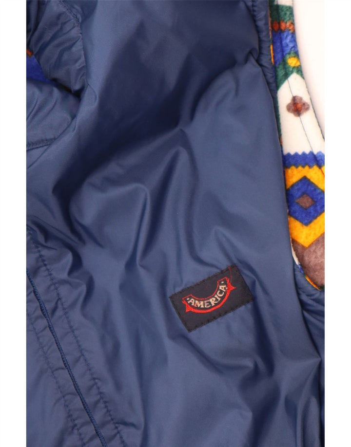 Gilet reversibile da uomo VINTAGE UK 38 medio blu navy in poliammide