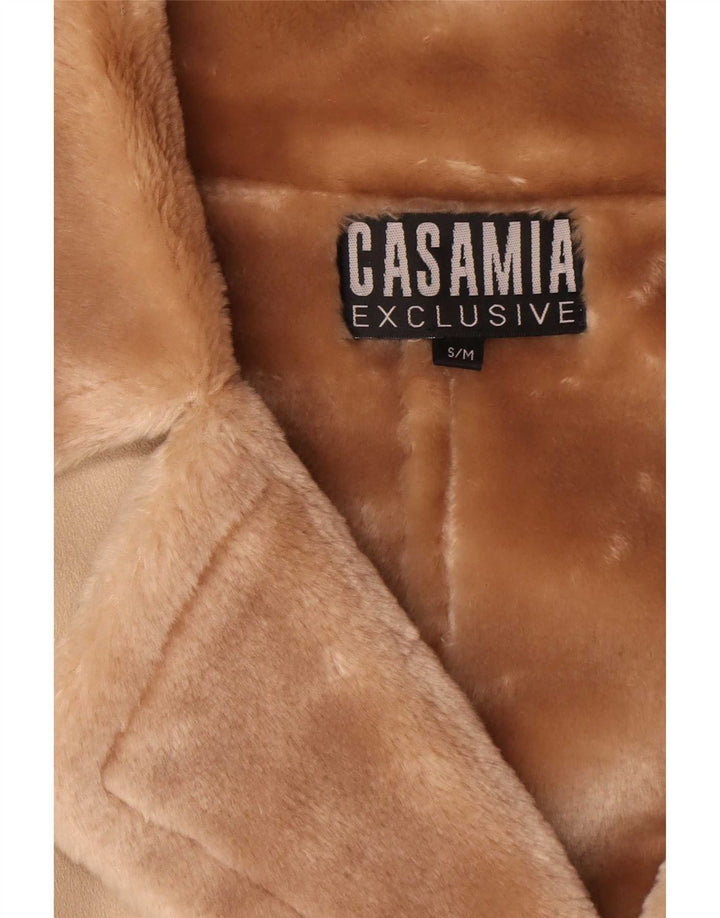 Cappotto Sherpa oversize da donna Casamia UK 10 piccolo poliestere beige