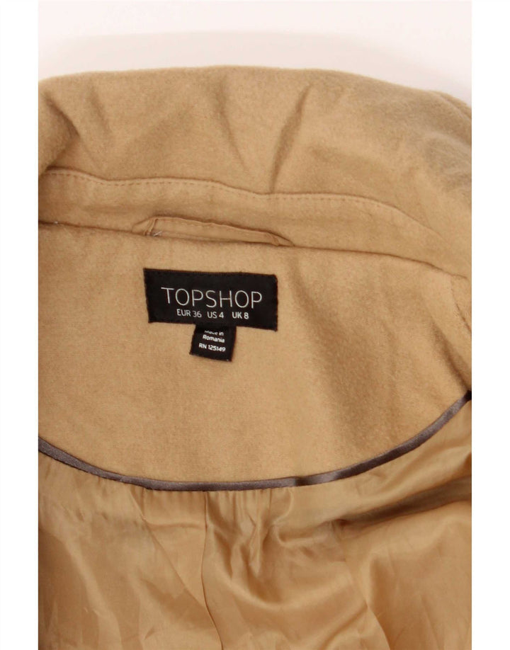 Cappotto da donna Topshop UK 8 piccolo poliestere beige