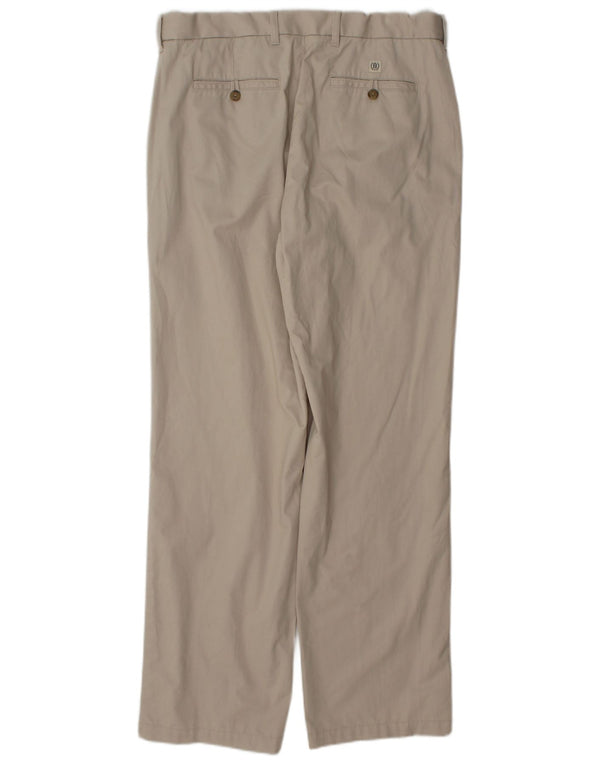 Pantaloni chino dritti da uomo Marks & Spencer W34 L33 in cotone beige