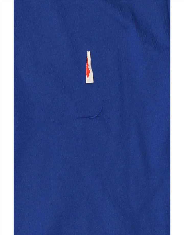 Felpa da uomo con collo grafico con zip Lotto Maglione blu medio in poliestere