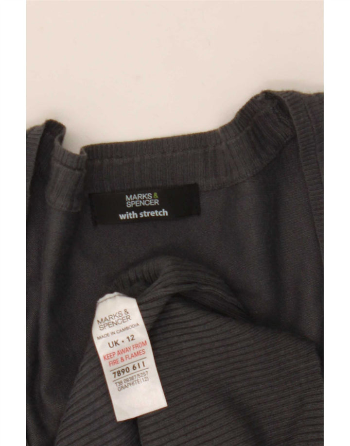 Maglione cardigan lungo da donna Marks & Spencer UK 12 Viscosa grigio medio