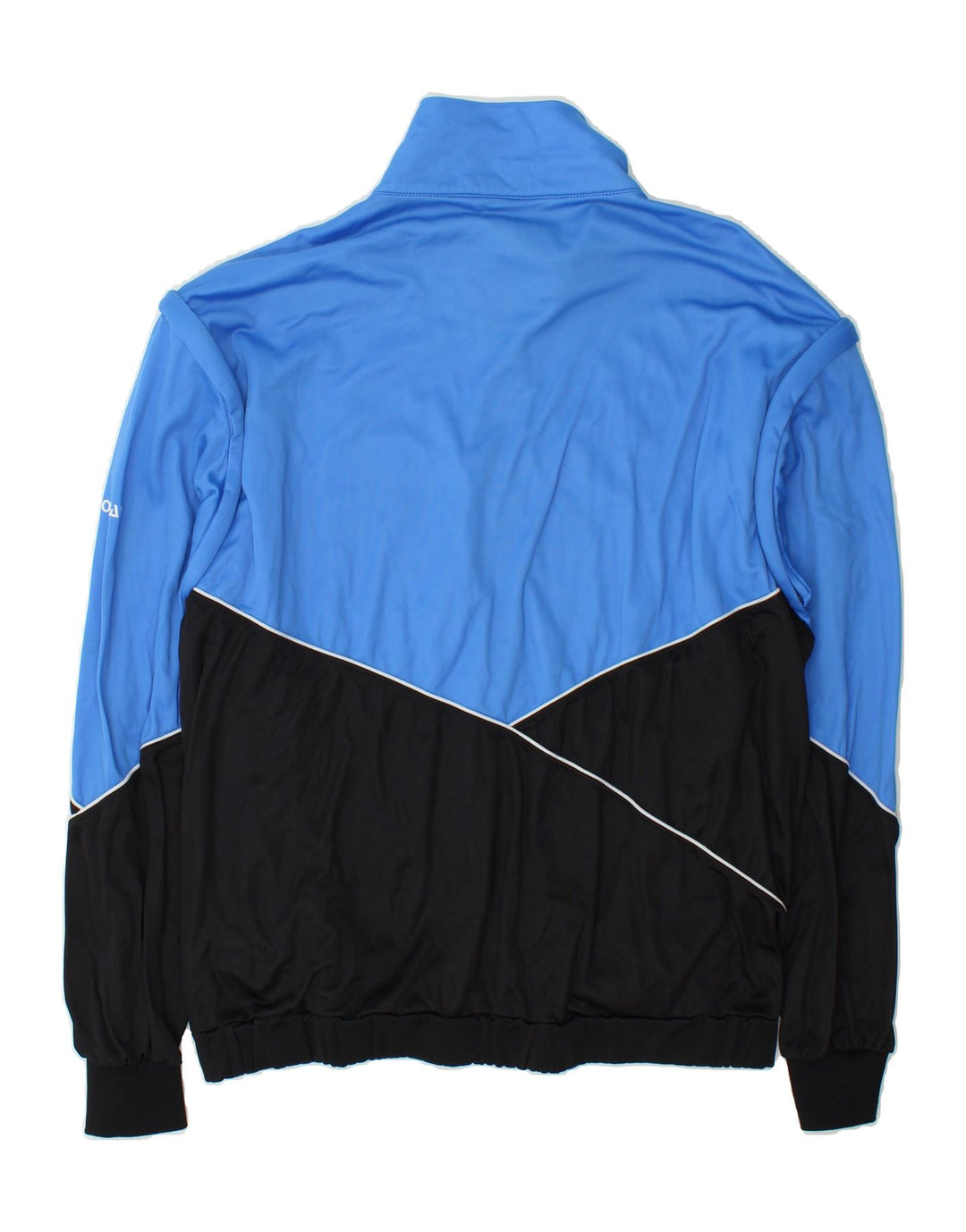 VINTAGE Mens Tracksuit Top Jacket Large Blue Colourblock Polyester Vintage Vintage and Second-Hand Vintage from Messina Hembry 