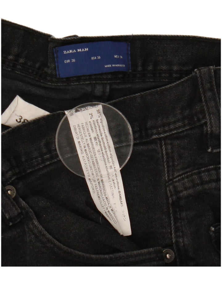 Jeans slim da uomo Zara EU 38 Small W30 L31 Cotone nero