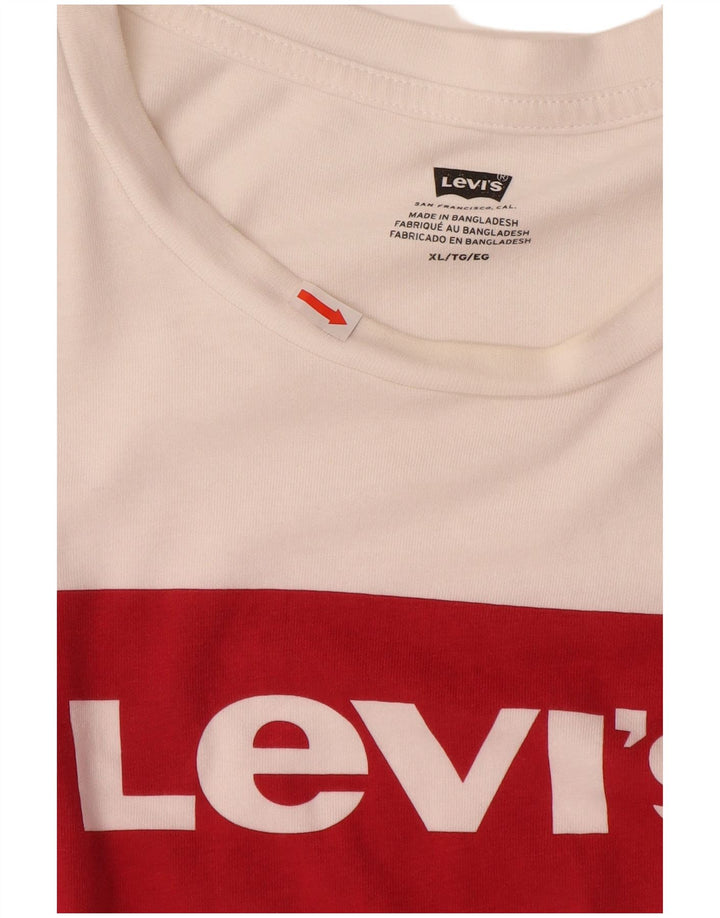 T-shirt grafica da uomo LEVI'S Top XL in cotone bianco
