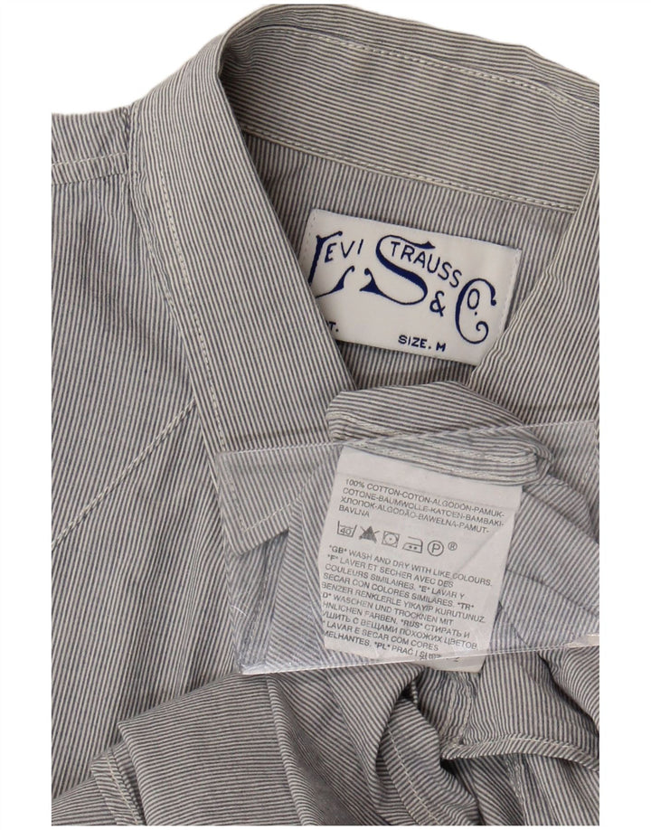 Camicia a maniche corte da uomo Levi's in cotone gessato grigio medio