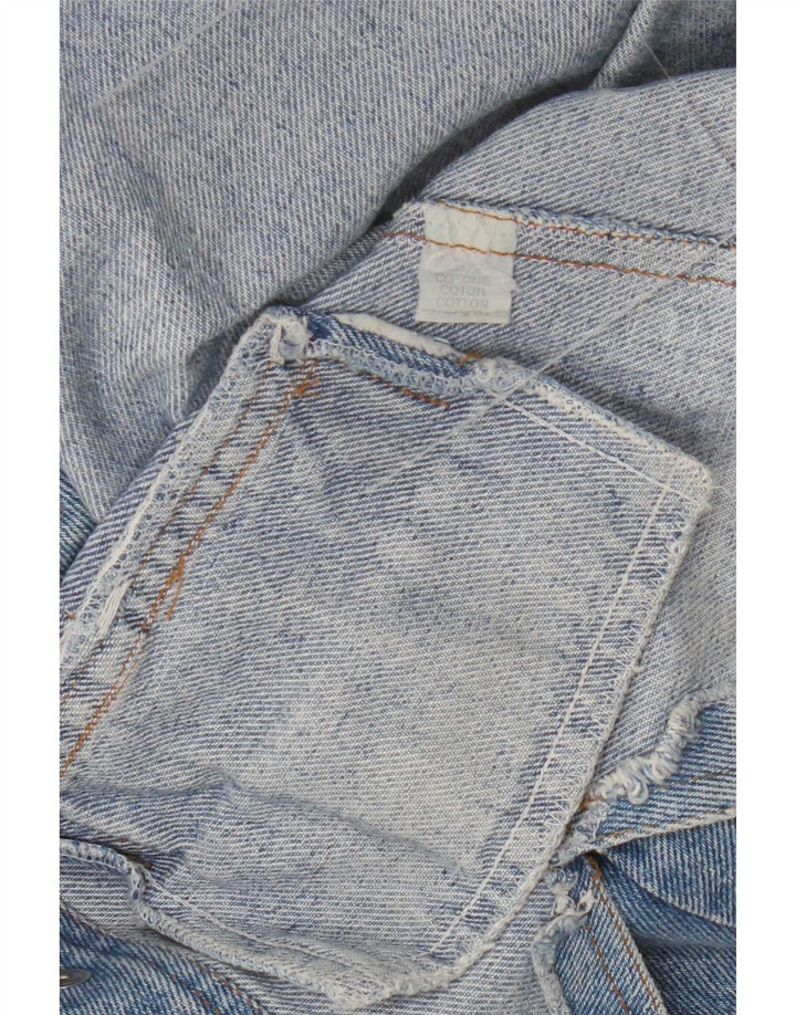 Giacca di jeans militare vintage da donna IT 46 grande in cotone blu