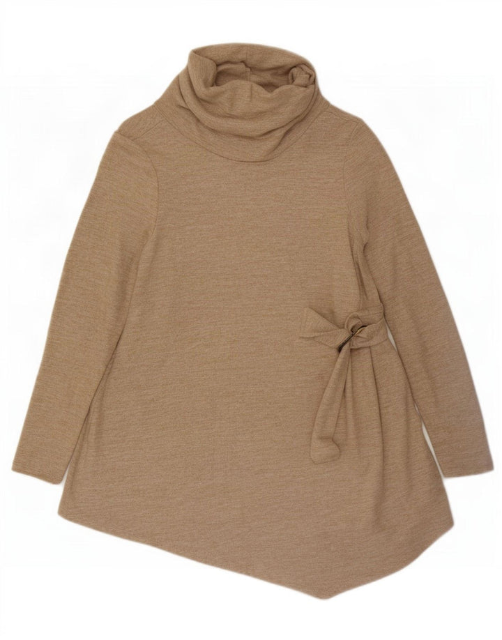 Maglione maglione a collo alto da donna Phase Eight UK 14 Large Beige Viscosa