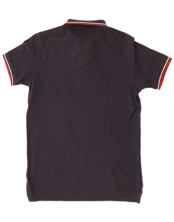 Polo da uomo Regular Fit Superdry Small in cotone blu navy