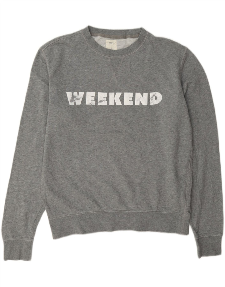 Felpa grafica da weekend da donna Marks & Spencer UK 14 Grigio medio