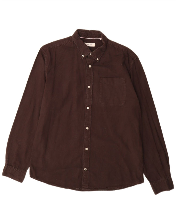Camicia da uomo Jack & Jones XL in cotone marrone