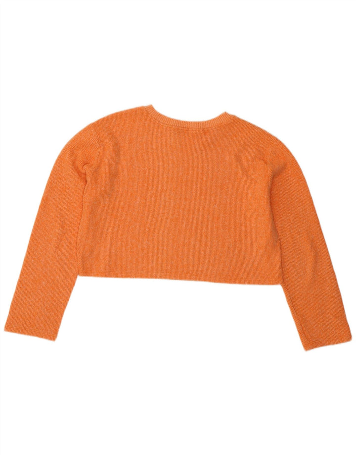 Top corto oversize da donna Zara a maniche lunghe UK 10 piccolo arancione
