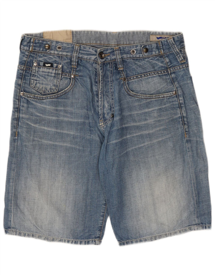 Pantaloncini di jeans da uomo Gas W34 grandi in cotone blu