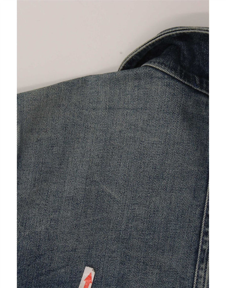 Giacca in denim vintage da donna corta IT 40 piccola in cotone blu