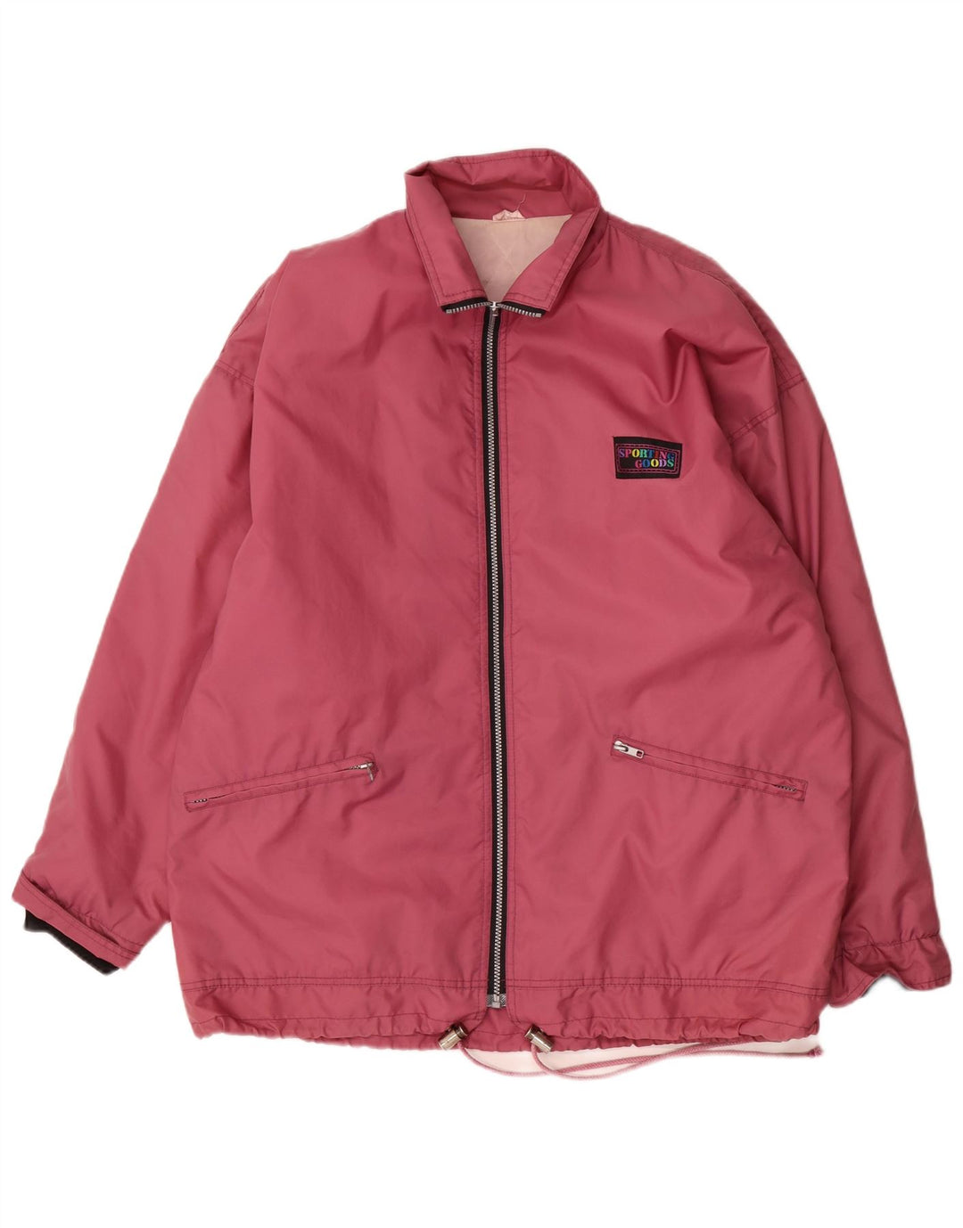 Giacca a vento vintage da uomo UK 42 XL rosa in poliammide