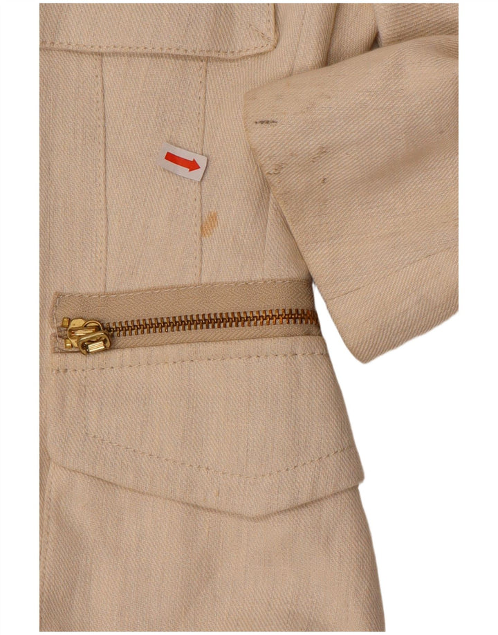 Giacca blazer militare a 3 bottoni da donna Calvaresi UK 12 Beige medio