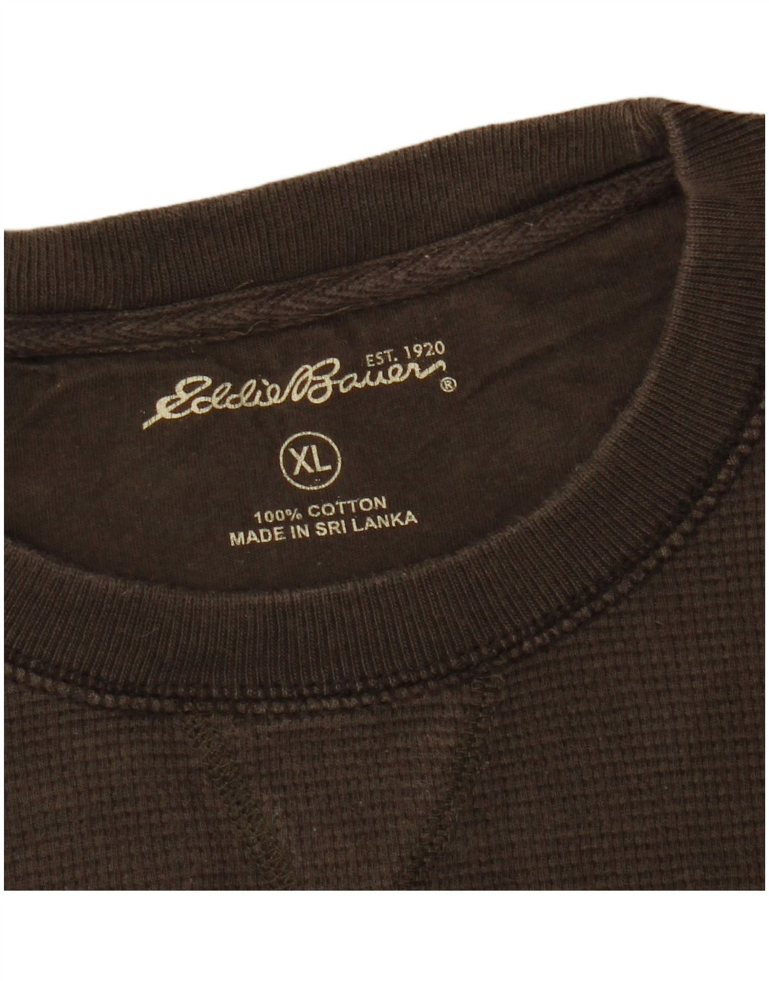 Eddie Bauer Top grafico da uomo vestibilità regolare manica lunga XL cotone marrone
