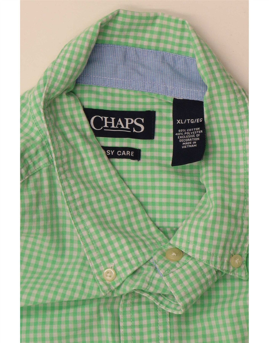 Camicia Chaps da uomo Easy Care XL in cotone a quadretti verde