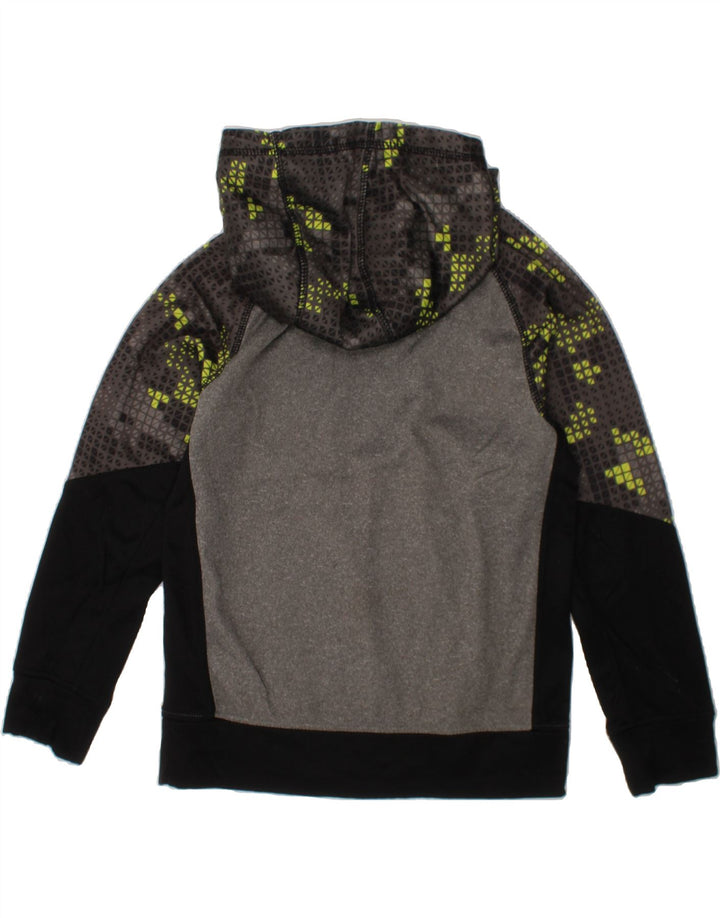 RUSSELL ATHLETIC Boys Hoodie Jumper 7-8 Years Medium Grey Colourblock Vintage Russell Athletic and Second-Hand Russell Athletic from Messina Hembry 