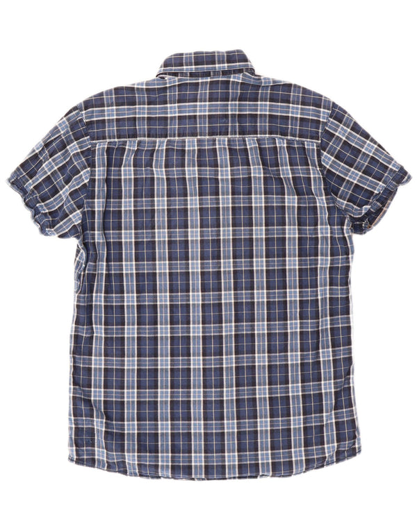 Camicia a quadri da uomo Jack & Jones in cotone a quadri blu medio