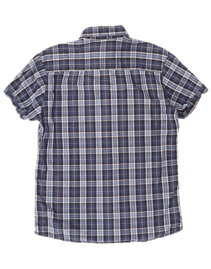 Camicia a quadri da uomo Jack & Jones in cotone a quadri blu medio