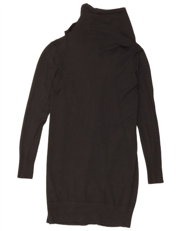 Maglione cardigan lungo da donna Zara UK 12 viscosa nera media