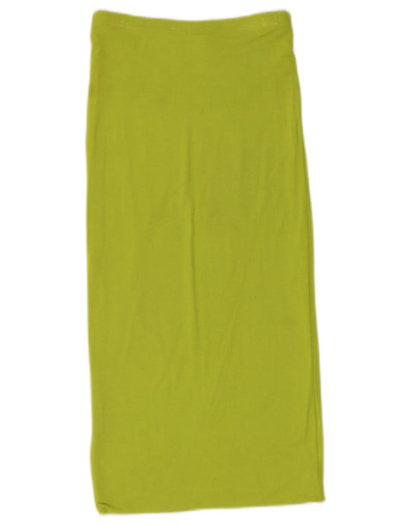 Gonna dritta da donna Topshop UK 8 piccola W24 viscosa verde