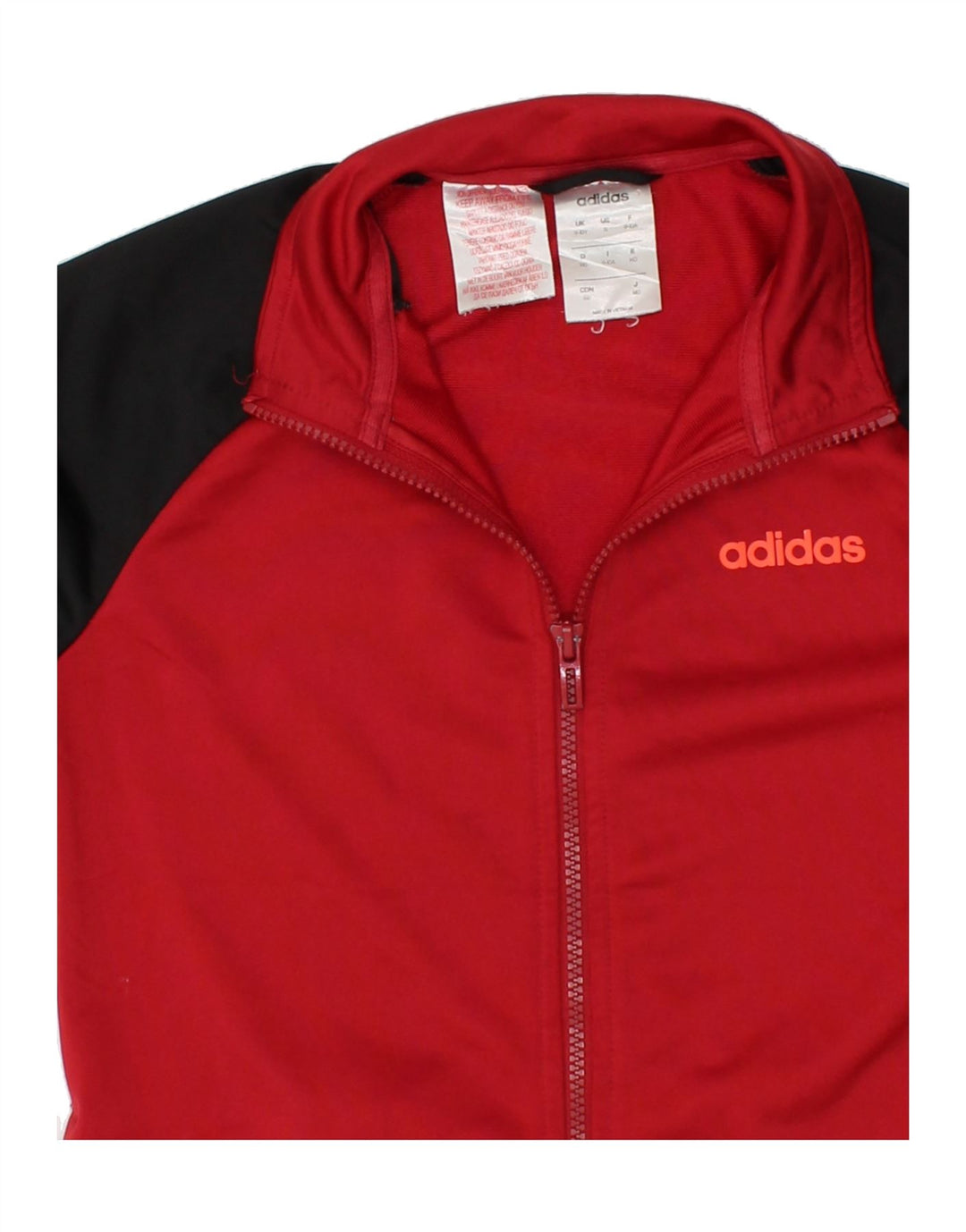 ADIDAS Boys Tracksuit Top Jacket 9-10 Years Red Colourblock Polyester Vintage Adidas and Second-Hand Adidas from Messina Hembry 