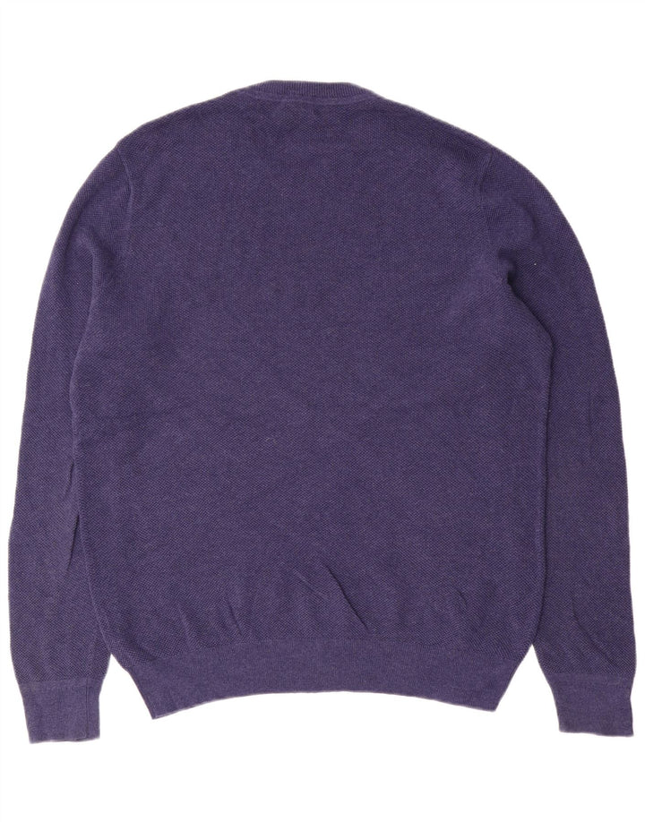 Maglione maglione girocollo da uomo John Lewis in cotone blu navy medio