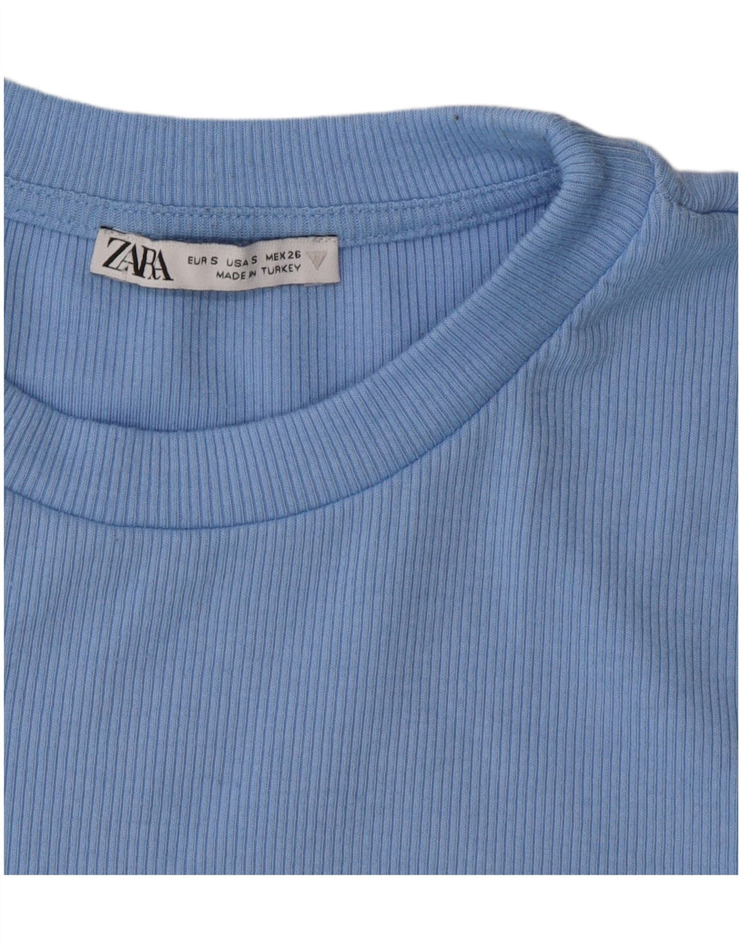 T-shirt corta da donna Zara UK 10 piccola blu