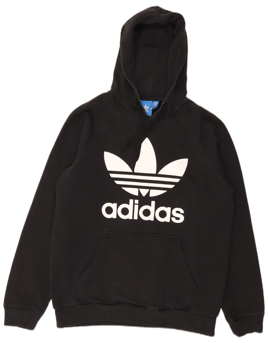 Felpa con cappuccio grafica da uomo Adidas, cotone medio nero