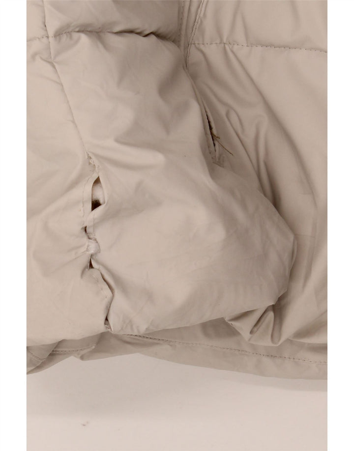 Giacca imbottita con cappuccio da donna Zara UK 16 grande poliestere bianco