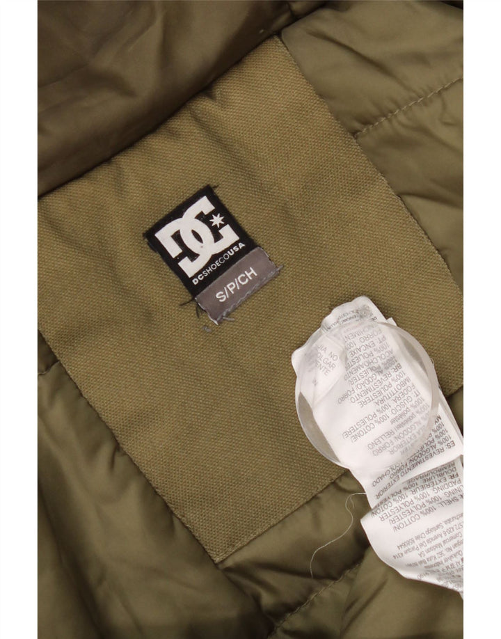 Giacca parka con cappuccio da uomo DC UK 36 piccola in cotone kaki