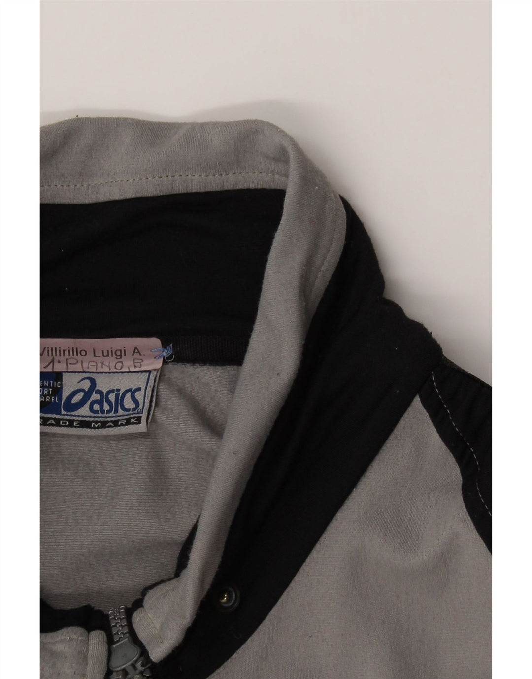 ASICS Mens Tracksuit Top Jacket Medium Grey Colourblock Vintage Asics and Second-Hand Asics from Messina Hembry 